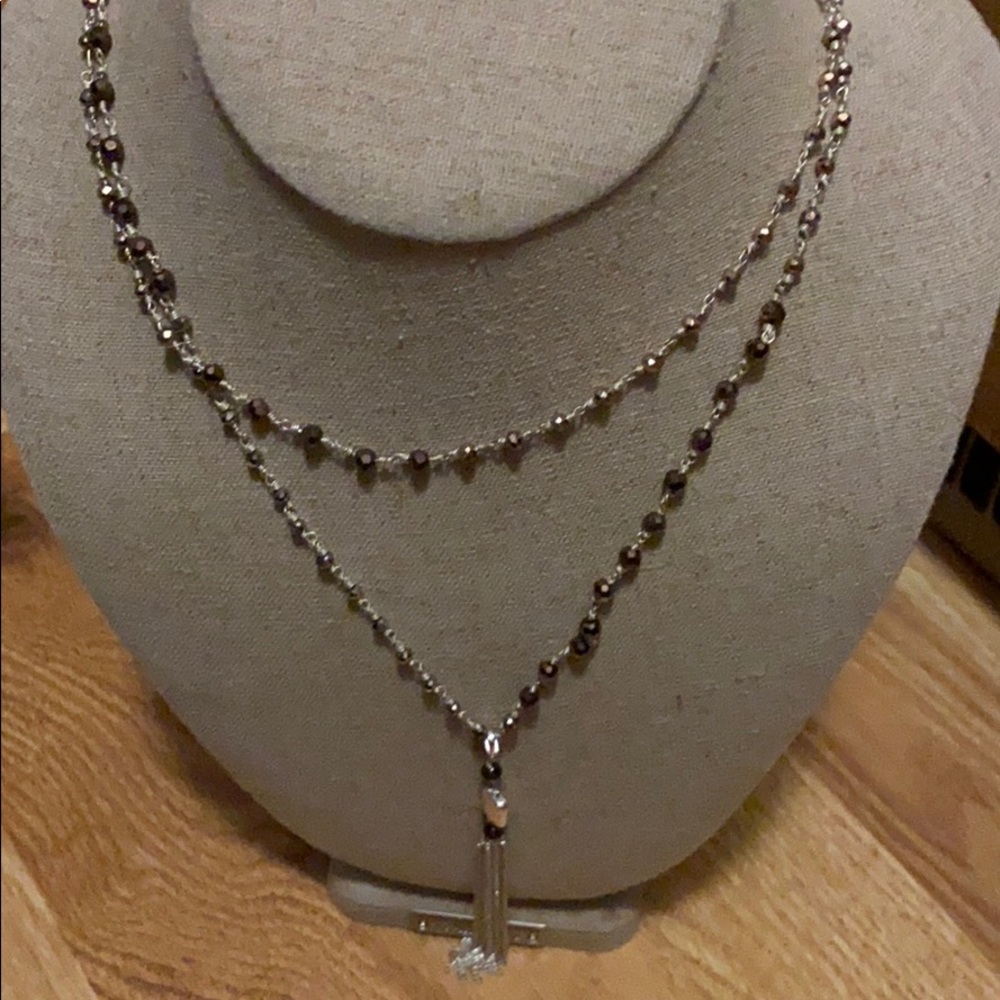 Stella & Dot silver necklace gitane
